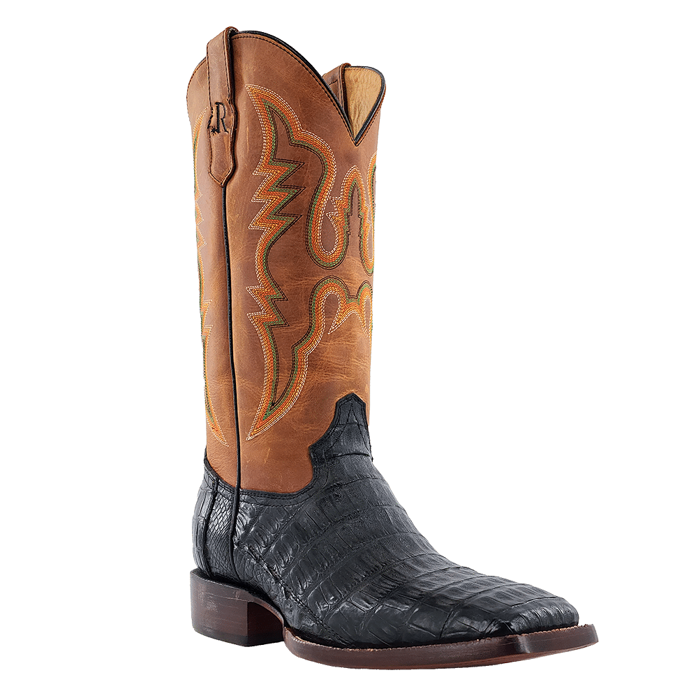 R. Watson Caiman Tail Cowboy Boot | Wide Square Toe | Reins