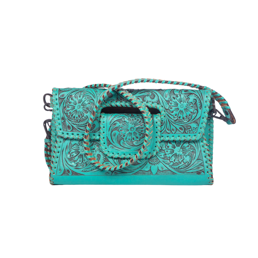 Wallet Genuine Western Leather Women Turquoise