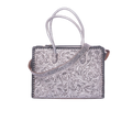 Hand-Tooled Floral Leather Tote – Western Bag Grey