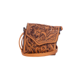 Hand-Tooled Leather Wallet Bag brown – Western Crossbody