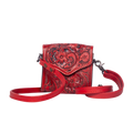Hand-Tooled Leather Wallet Bag red – Western Crossbody