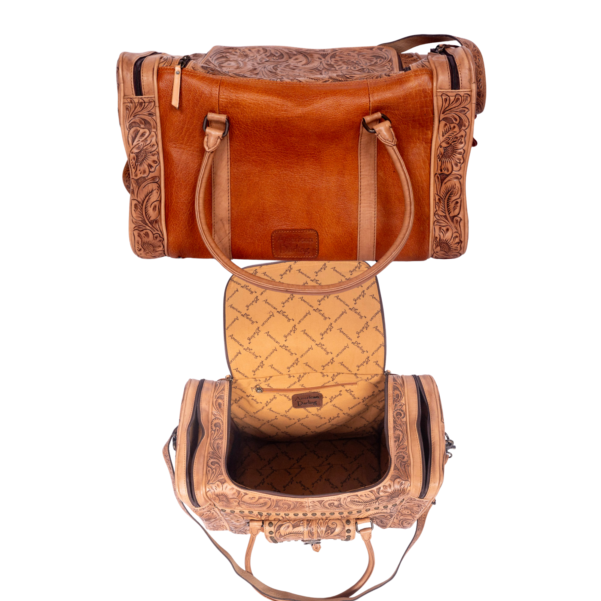 Hand-Tooled Leather Duffle Bag – Western Travel Carryall