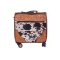 Hair-On Cowhide Leather Trolley – Hand-Tooled Western Luggage