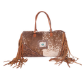 Hair-On Cowhide Leather Duffle – Hand-Tooled Western Weekender