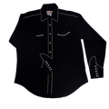 Men's Signature Solid Black Western Shirt with Smile Pockets