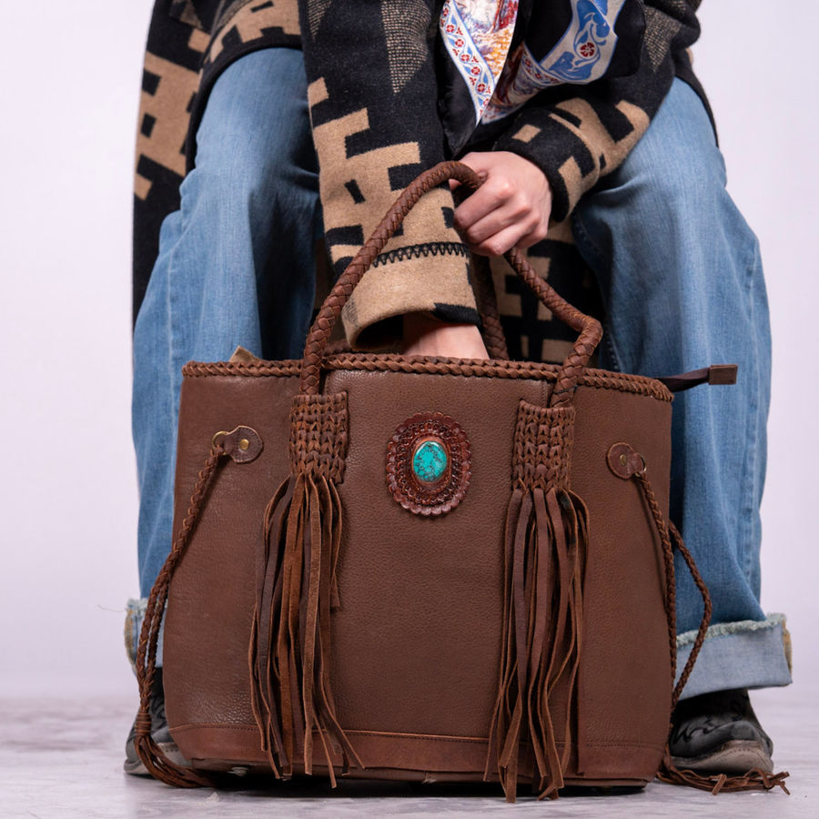Handmade Leather Crossbody – Braided Edge Western Bag