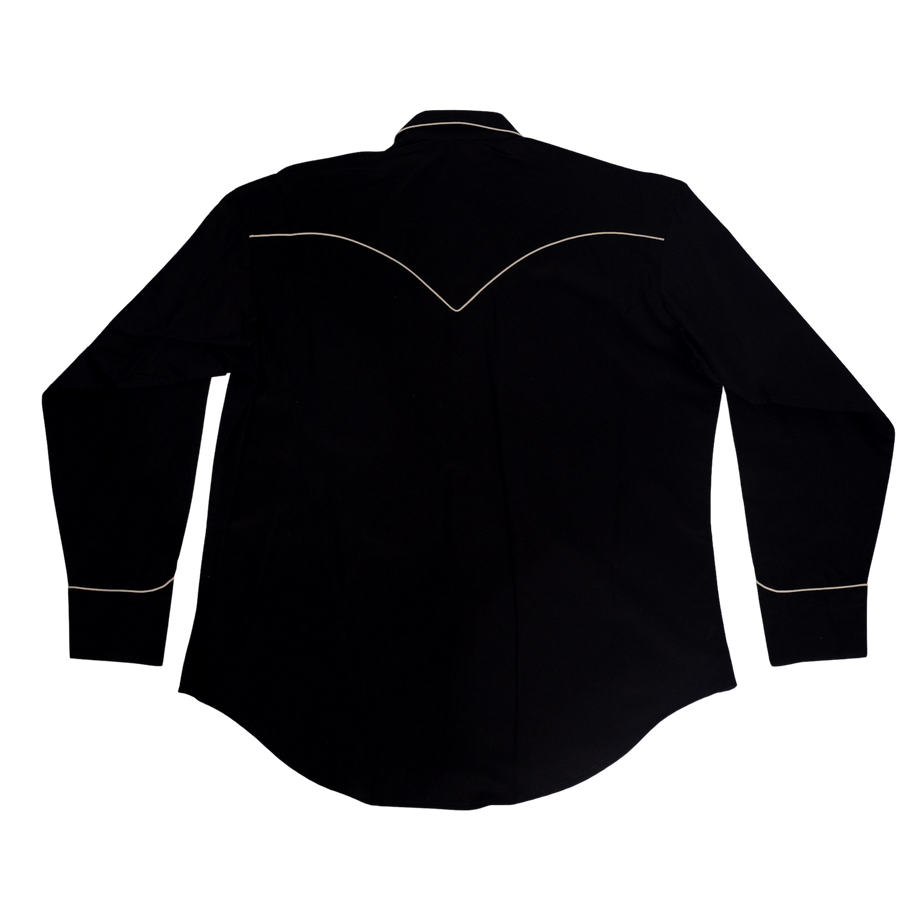 Men's Signature Solid Black Western Shirt with Smile Pockets