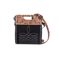 Suede Leather Clutch – Hand-Tooled Floral Western Bag