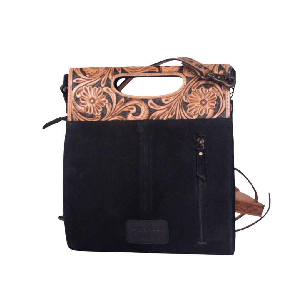Suede Leather Clutch – Hand-Tooled Floral Western Bag