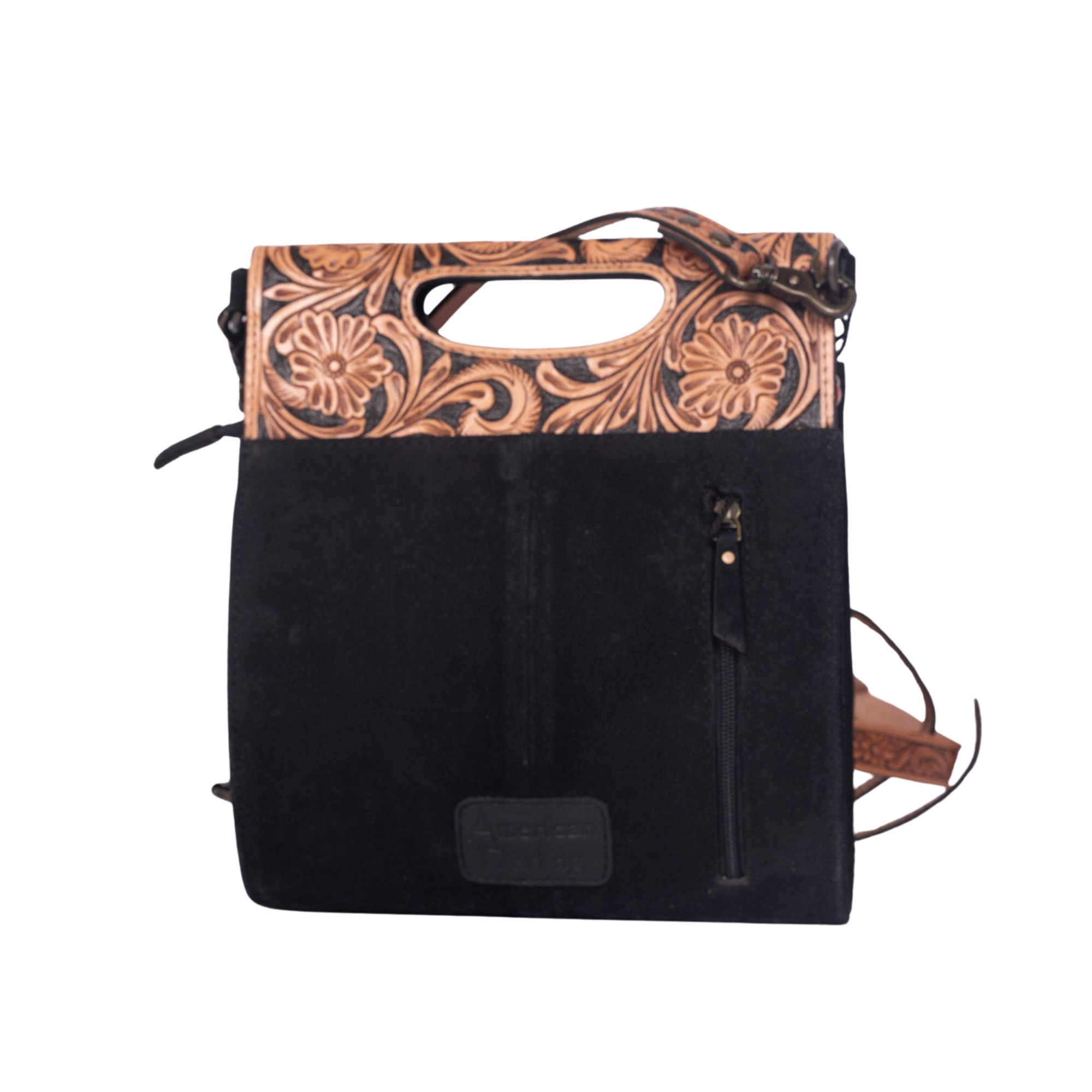 Suede Leather Clutch – Hand-Tooled Floral Western Bag
