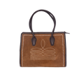 Suede Leather Tote – Braided Trim with Contrast Stitch