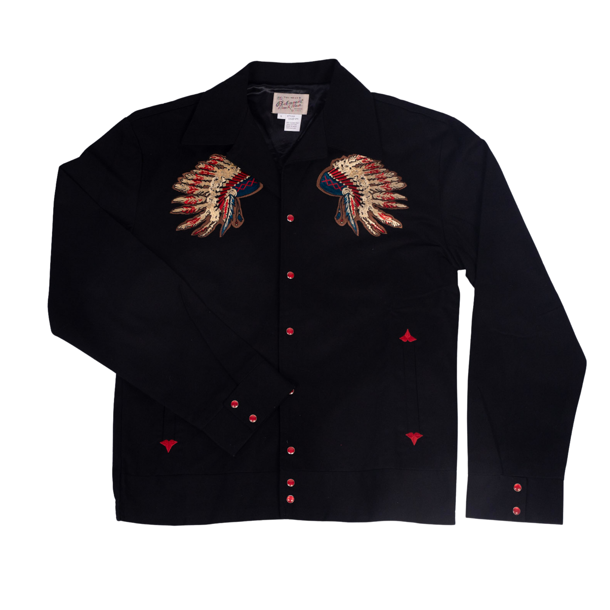 Men's Gabardine Warbonnet Embroidered Western Bolero Jacket