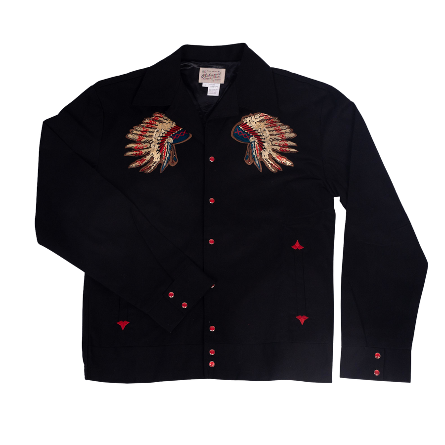Men's Gabardine Warbonnet Embroidered Western Bolero Jacket
