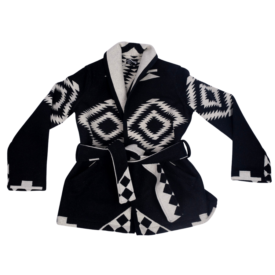 Los Ojos Wool Wrap Coat