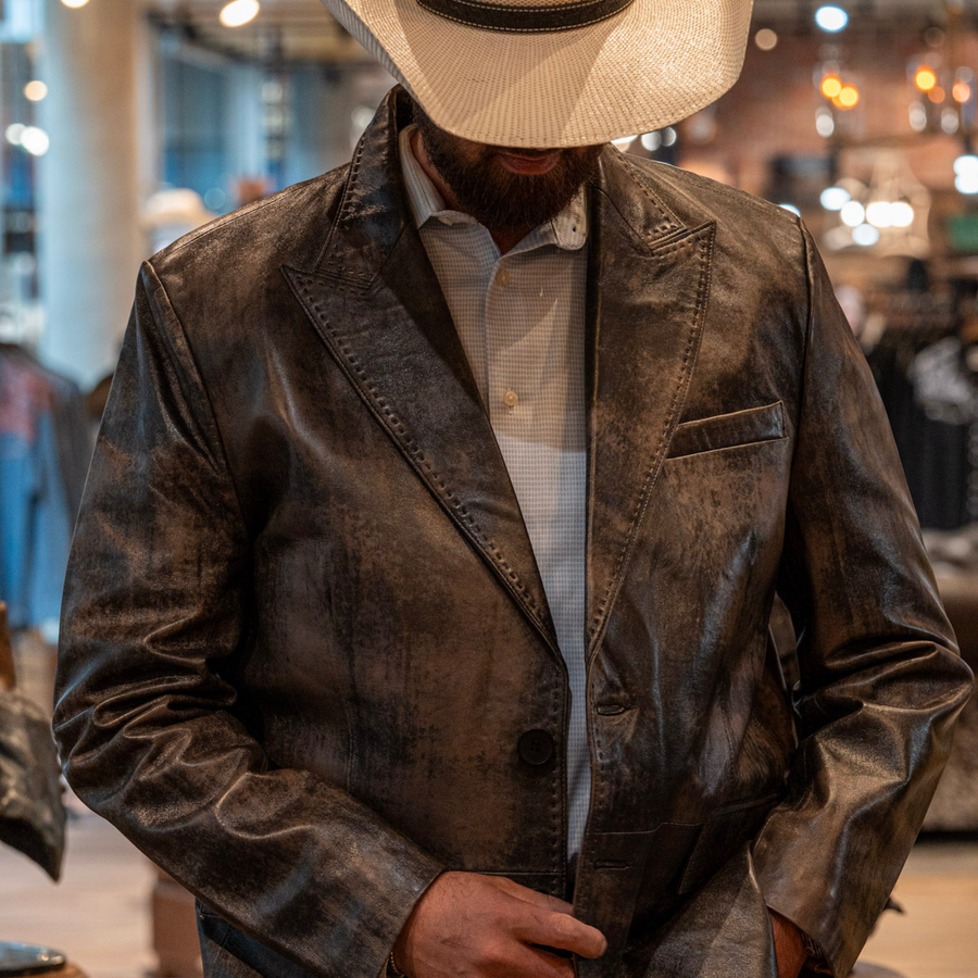 Stone Washed Lambskin Leather Jacket