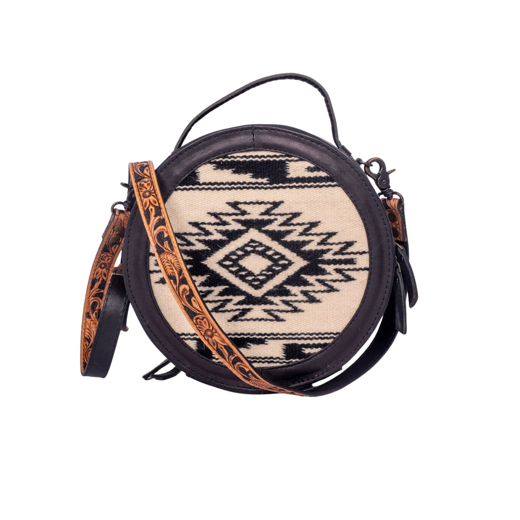 Western Hand-Tooled Floral Clutch Bag