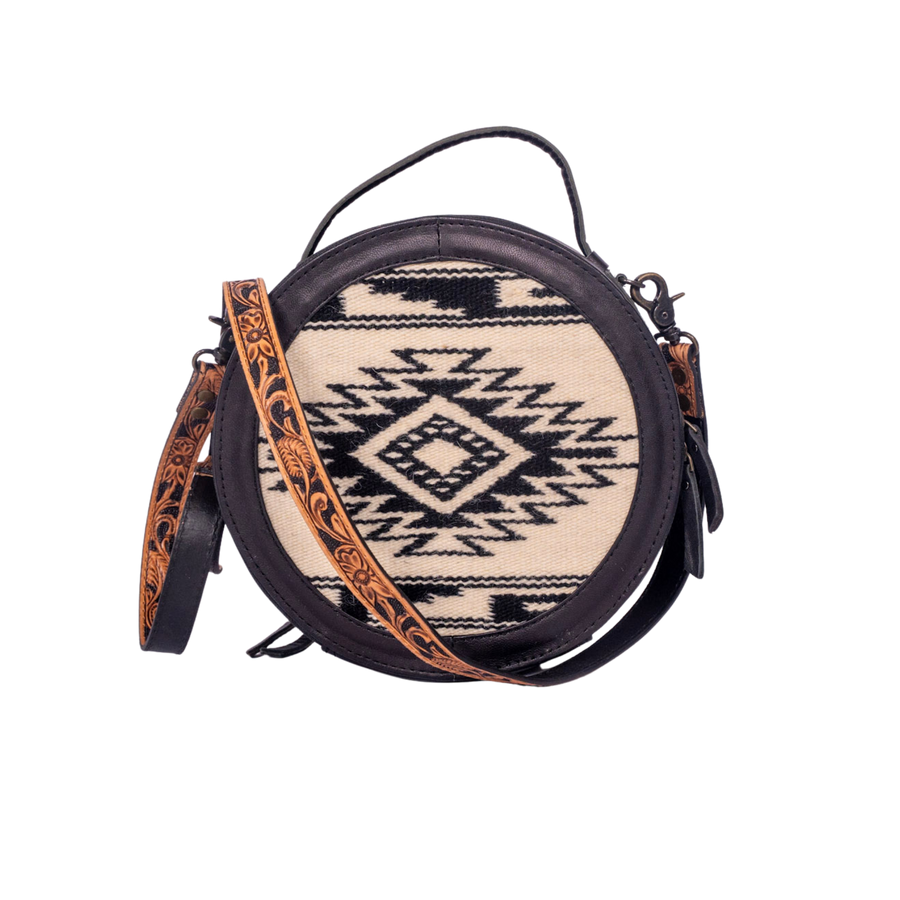 Western Hand-Tooled Floral Clutch Bag