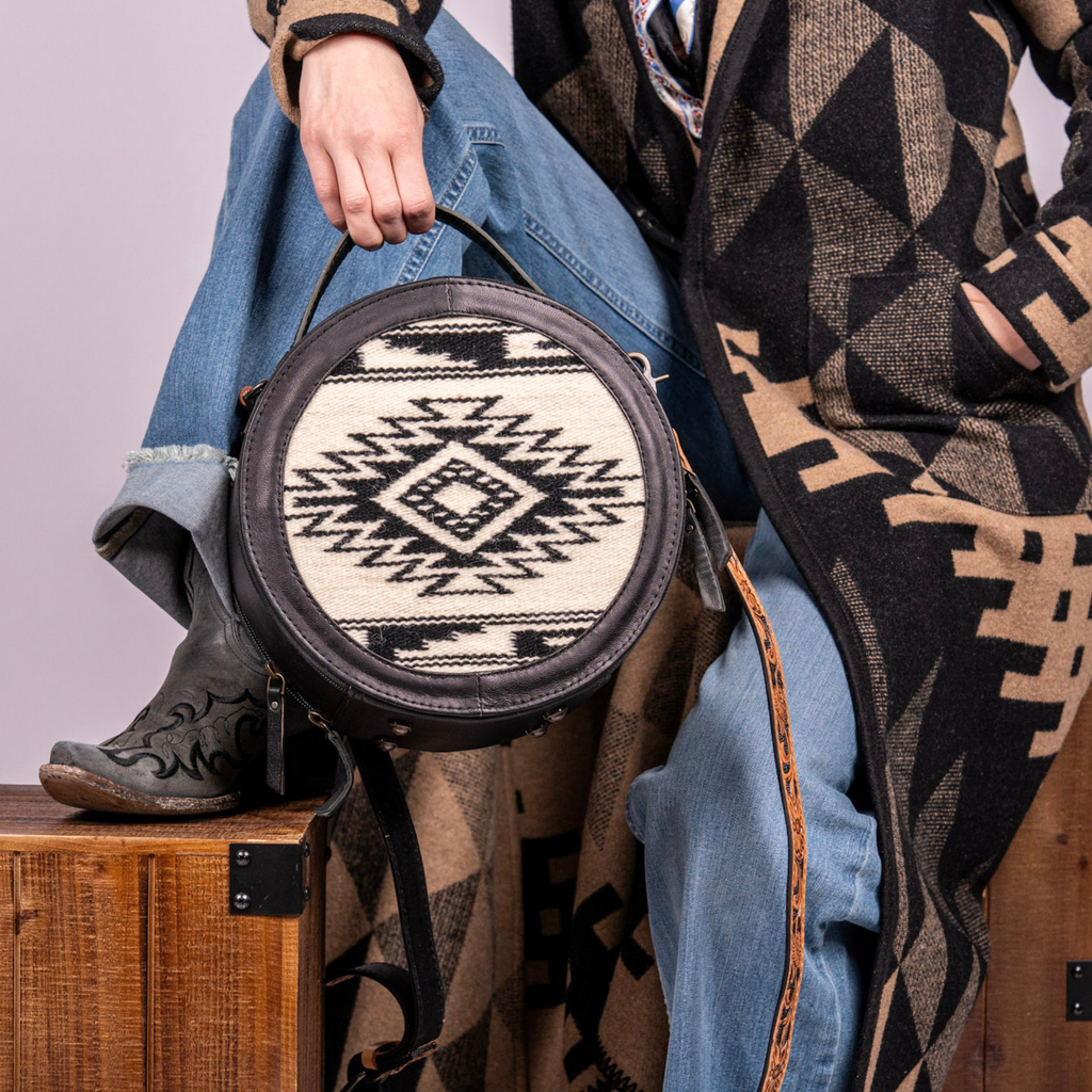 Western Hand-Tooled Floral Clutch Bag