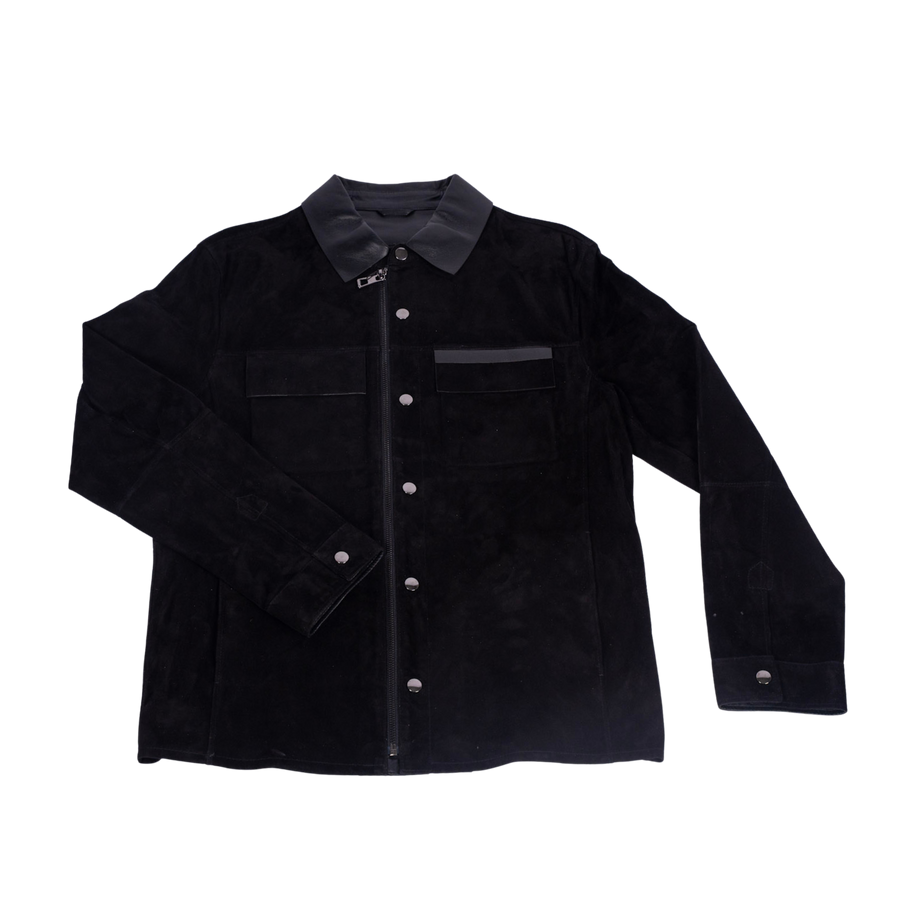 Black Suede Lambskin Zip Jacket