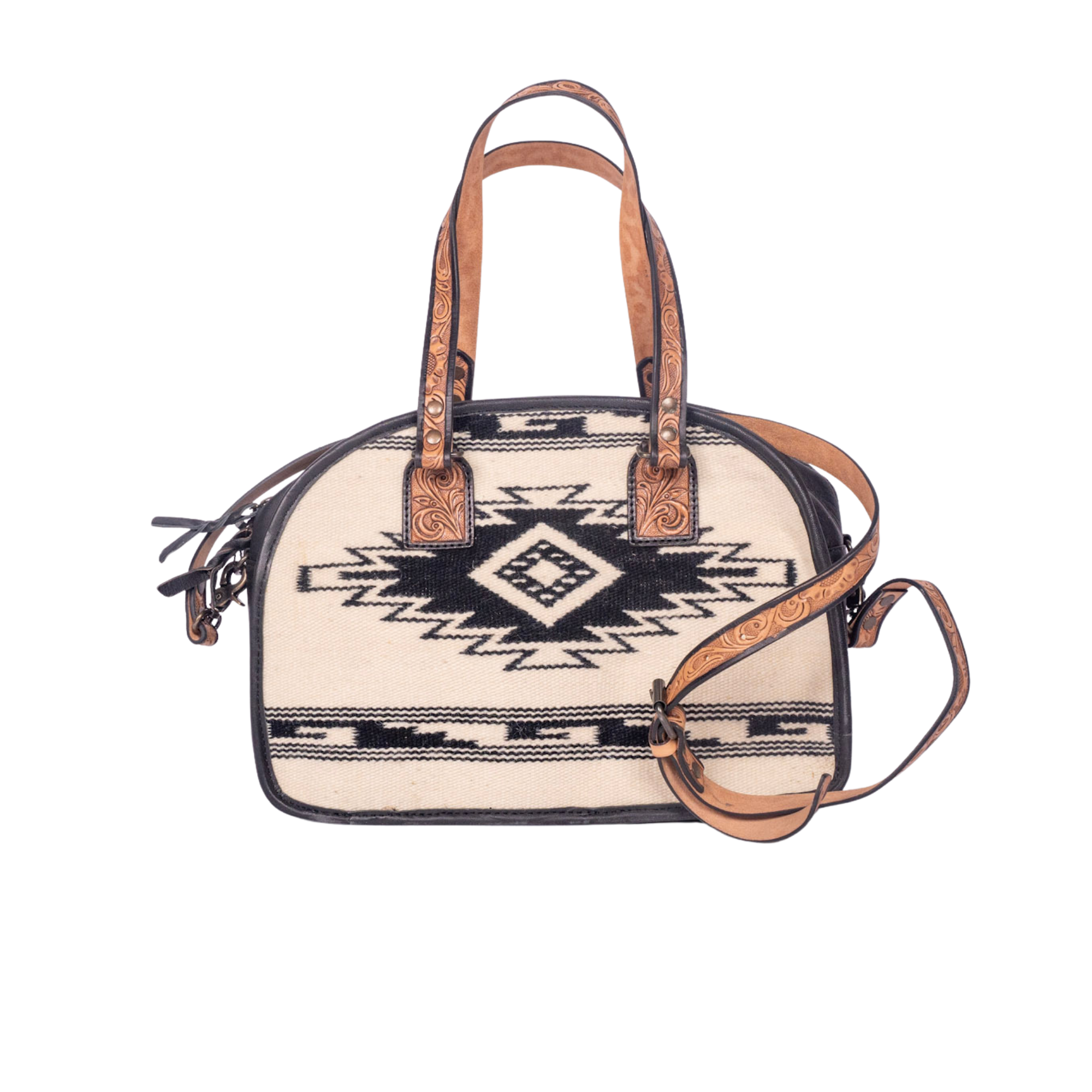 Saddle Blanket Tote -Tooled Leather Handbag