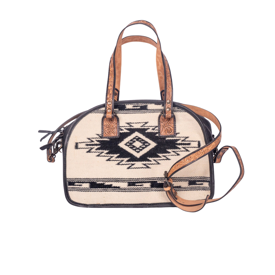 Saddle Blanket Tote -Tooled Leather Handbag