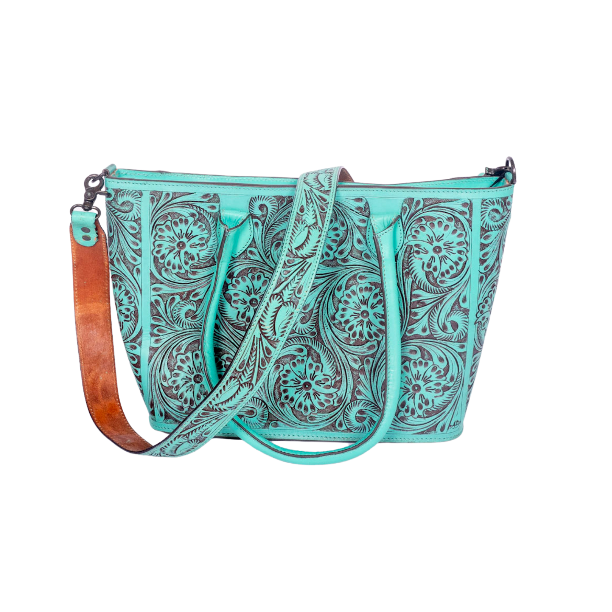 Tote Hand Tooled Genuine Western Leather Women Bag
