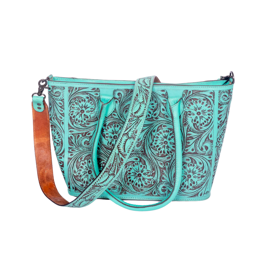 Tote Hand Tooled Genuine Western Leather Women Bag