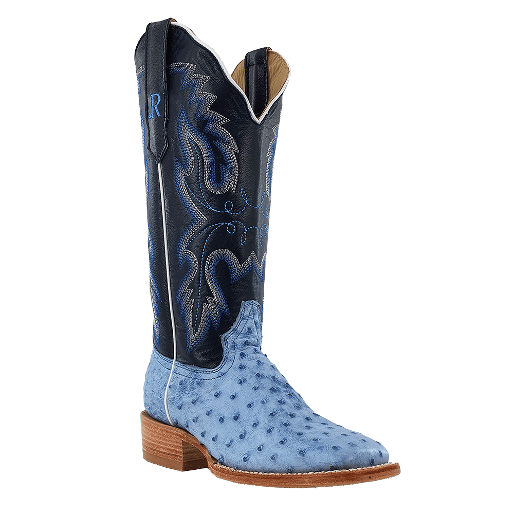 R. Watson Women's Full Quill Ostrich Cowboy Boot – Wide Square Toe